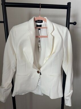 Express White Tailored Single-Button Blazer